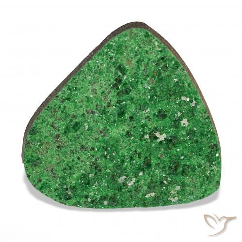 42.47 ct Green Uvarovite Garnet Drusy Gemstone, Uvarovite Garnet Drusy Gem in Fancy Crystal Cluster Shape for Sale.