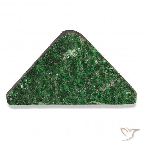 63.06ct Green Uvarovite Garnet Drusy, Trillion, Opaque