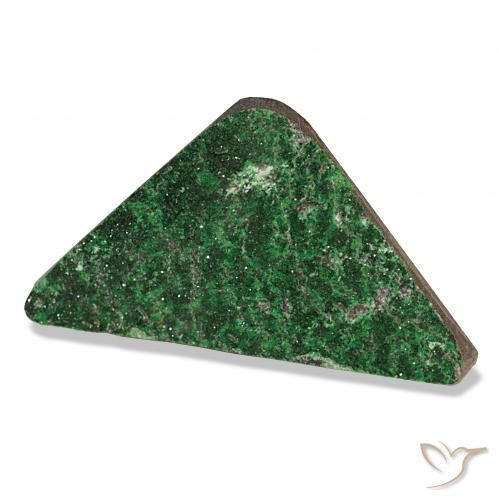 63.06 ct Green Uvarovite Garnet Drusy Stone, Natural Uvarovite Garnet Drusy in Trillion Crystal Cluster Shape for Sale