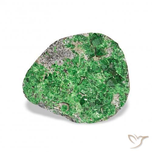 4.87 ct Green Uvarovite Garnet Drusy Stone, Natural Uvarovite Garnet Drusy in Fancy Crystal Cluster Shape for Sale