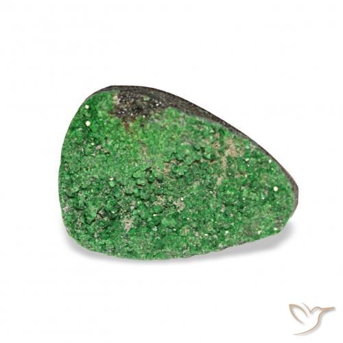 4.86ct Dark Green Uvarovite Garnet Drusy, Trillion, Opaque