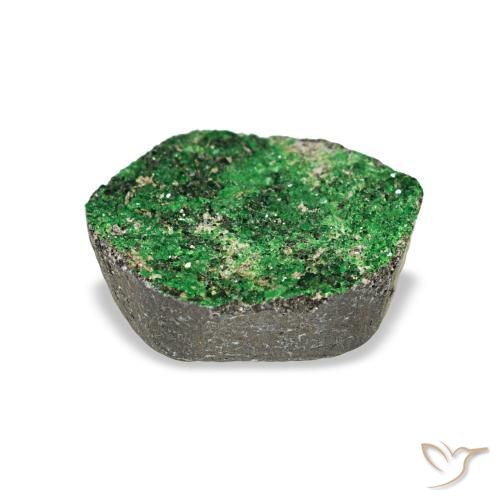 Uvarovite Garnet Drusy Gemstone in 12 x 10 mm (calibrated) Size for Sale, Uvarovite Garnet Drusy Stone in Dark Green Color