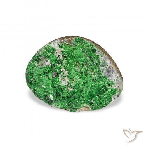 3.67 ct Green Uvarovite Garnet Drusy Stone, Natural Uvarovite Garnet Drusy in Fancy Crystal Cluster Shape for Sale