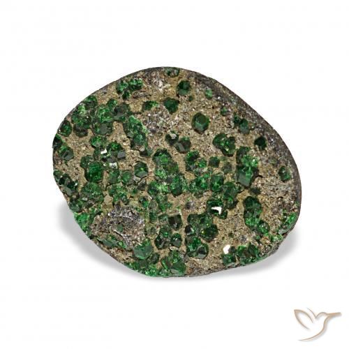 6.73 ct Green Uvarovite Garnet Drusy Stone, Natural Uvarovite Garnet Drusy in Fancy Crystal Cluster Shape for Sale