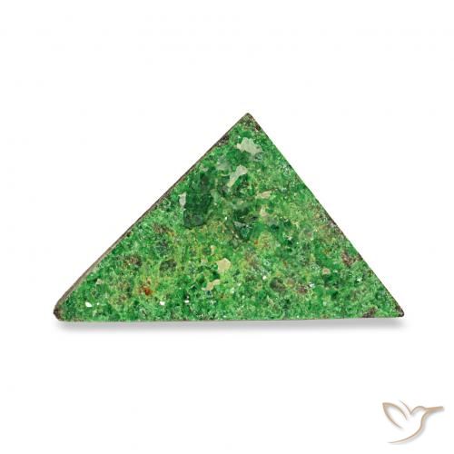 4.85ct Dark Green Uvarovite Garnet Drusy, Trillion, Opaque