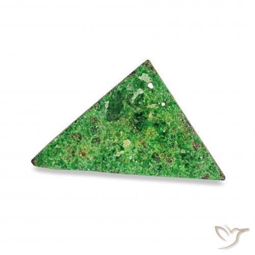 4.85 ct Green Uvarovite Garnet Drusy Stone, Natural Uvarovite Garnet Drusy in Trillion Crystal Cluster Shape for Sale