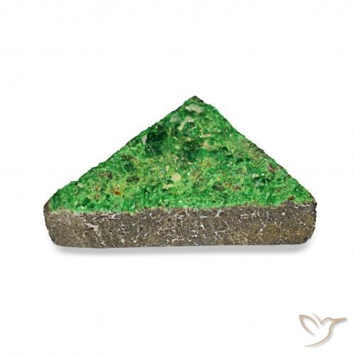 Uvarovite Garnet Drusy Gemstone in 15.5 x 11.3 mm Size for Sale, Uvarovite Garnet Drusy Stone in Dark Green Color