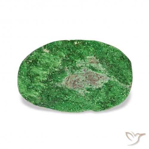 5.69ct Deep Earthy Green Uvarovite Garnet Drusy, Oval, Opaque