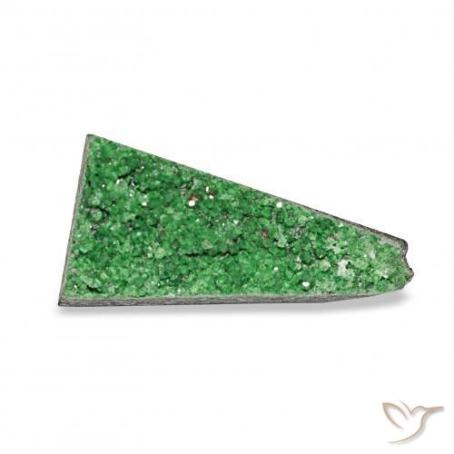 5.56 ct Green Uvarovite Garnet Drusy Stone, Natural Uvarovite Garnet Drusy in Tapered Crystal Cluster Shape for Sale