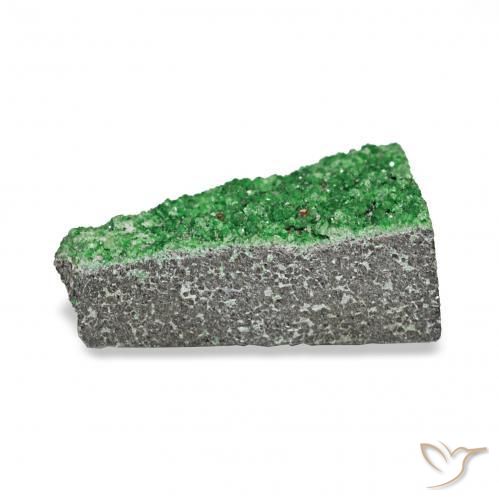 Uvarovite Garnet Drusy Gemstone in 14.4 x 7.4 mm Size for Sale, Uvarovite Garnet Drusy Stone in Dark Green Color