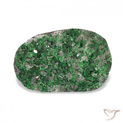 15.06ct Green Uvarovite Garnet Drusy, Oval, Opaque
