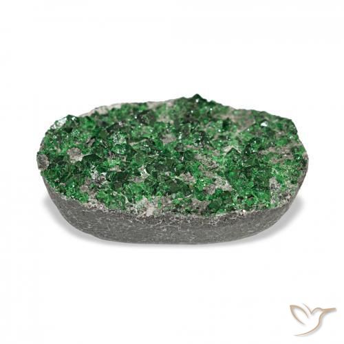 Uvarovite Garnet Drusy Gemstone in 18.9 x 12.5 mm Size for Sale, Uvarovite Garnet Drusy Stone in Green Color