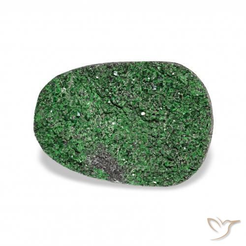 5.96 ct Green Uvarovite Garnet Drusy Stone, Natural Uvarovite Garnet Drusy in Fancy Crystal Cluster Shape for Sale