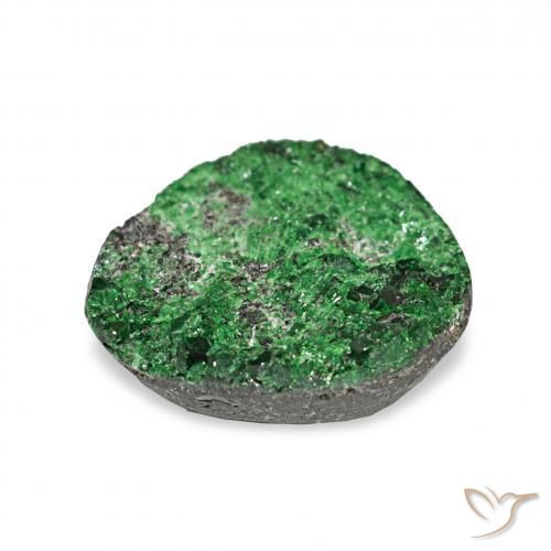 Uvarovite Garnet Drusy Gemstone in 12 x 12 mm (calibrated) Size for Sale, Uvarovite Garnet Drusy Stone in Green Color
