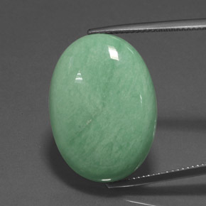 18.47 ct Green Variscite Gemstone, Variscite Gem in Oval Cabochon Shape for Sale.