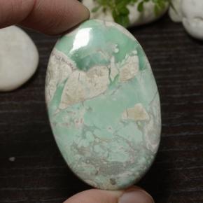 Light Green Variscite Gem - 56.6ct Oval Cabochon (ID: 471108)