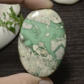 Light Green Variscite Gem - 55.9ct Oval Cabochon (ID: 471110)