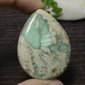 54.98 ct Green Variscite Gemstone, Variscite Gem in Pear Cabochon Shape for Sale.