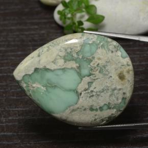 54.98 ct Green Variscite Stone, Natural Variscite in Pear Cabochon Shape for Sale