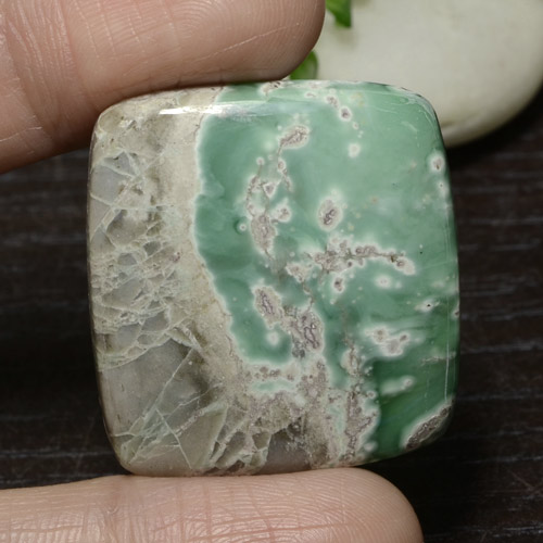 Light Green Variscite Gem - 53.7ct Cushion Cabochon (ID: 471113)