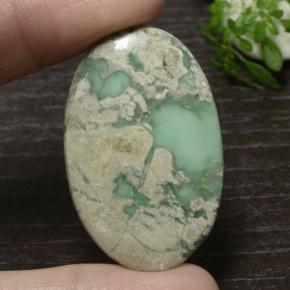 36.9ct Oval Cabochon Green Variscite for sale thumb image of 36.9ct Oval Cabochon Green Variscite (ID: 471117)