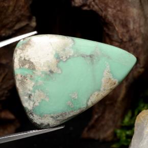 28.69 ct Green Variscite Stone, Natural Variscite in Trillion Cabochon Shape for Sale