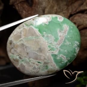 49.25 ct Multicolor Variscite Stone, Natural Variscite in Oval Cabochon Shape for Sale