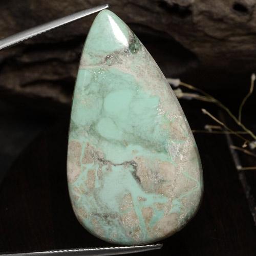 浅绿色 磷鋁石 Gem - 40.1ct 梨形凸面型 (ID: 472566)