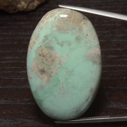 Овал Зеленый Варисцит 41,4 x 27,4 mm из Австралия, вес 62,7 ct, натуральный без дополнительной обработки драгоценный камень, чистота: Opaque, 1 кусок Варисцит - цвет: Светло-зеленый, твердость по Моосу 4 - 5, Photo A