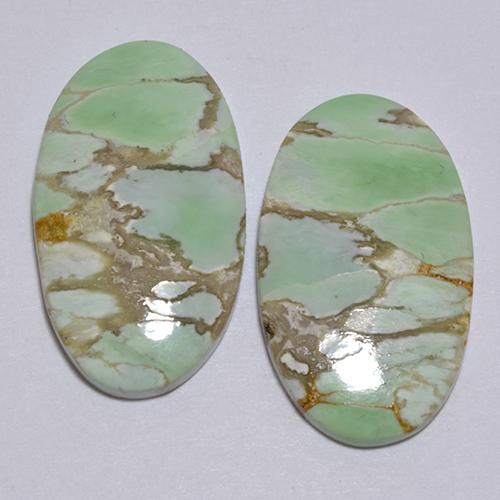 Variscite Gemstones in 21.8 x 12.4 mm Size for Sale, Variscite Stones in Green Color