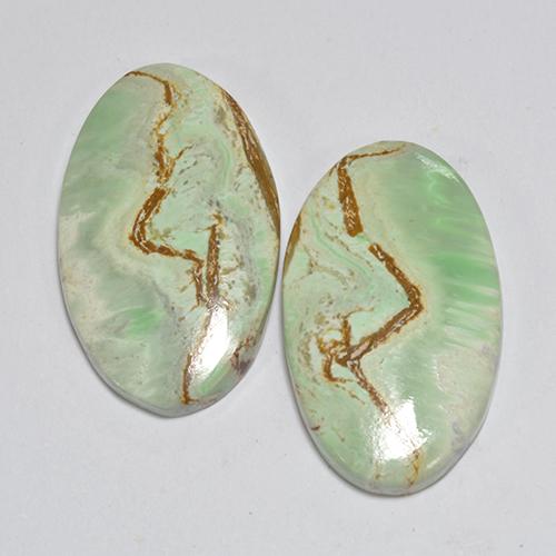 Vert moyen Variscite gemme - 6.8ct Ovale Cabochon (ID: 512396)