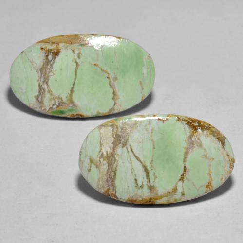 Yellowish Green Variscite Gem - 6.5ct Oval Cabochon (ID: 554015)