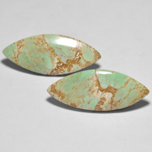 Vert multicolore Variscite gemme - 6.6ct Marquise Cabochon (ID: 554026)