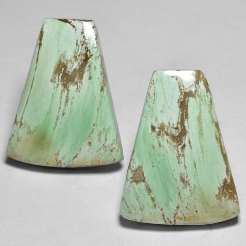 13.18 ctw Green Variscite Stones, Natural Variscite in Trapezoid Cabochon Shape for Sale