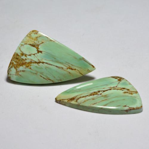 13.54 ctw Green Variscite Stones, Natural Variscite in Fancy Cabochon Shape for Sale