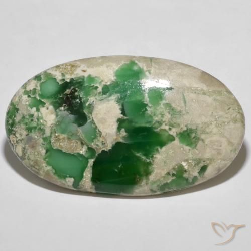 Variscita Cabujón Óvalo de 76,78 ct de Australia, Dimensión 52 x 30,3mm, Claridad Opaco, Piedra preciosa natural No tratado, 1 pieza de Variscita en color Verde multicolor, Dureza Mohs de 4 - 5, Photo A