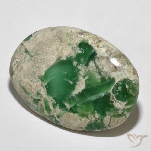 45.27 ct Green Variscite Stone, Natural Variscite in Oval Cabochon Shape for Sale