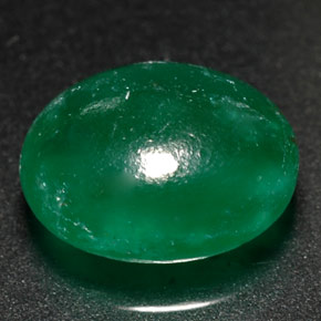 2.87 ct Green Verdite Gemstone, Verdite Gem in Oval Cabochon Shape for Sale.