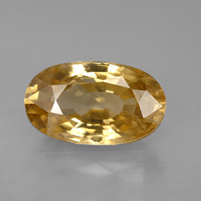 6.99 ct Yellow Zircon Gemstone, Zircon Gem in Oval Facet Shape for Sale.
