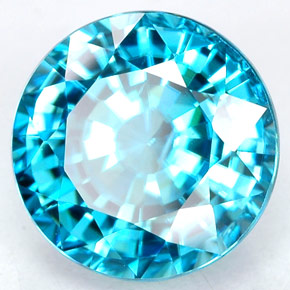 4.43 ct Blue Zircon Stone, Natural Zircon in Round Facet Shape for Sale