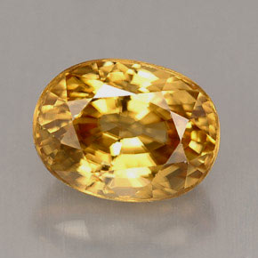 3.75 ct Yellow Zircon Gemstone, Zircon Gem in Oval Facet Shape for Sale.