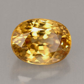 3.75 ct Yellow Zircon Stone, Natural Zircon in Oval Facet Shape for Sale