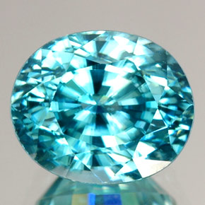 3.54 ct Blue Zircon Gemstone, Zircon Gem in Oval Facet Shape for Sale.