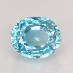 2.99 ct Blue Zircon Stone, Natural Zircon in Oval Facet Shape for Sale