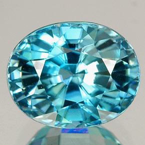 4.20 ct Blue Zircon Gemstone, Zircon Gem in Oval Facet Shape for Sale.