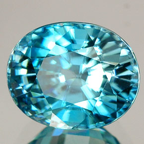 4.20 ct Blue Zircon Stone, Natural Zircon in Oval Facet Shape for Sale