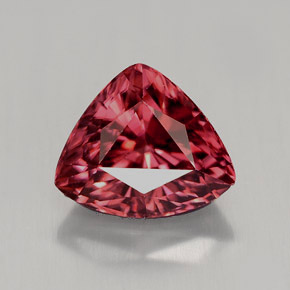 3.19 ct Pink Zircon Gemstone, Zircon Gem in Trillion Facet Shape for Sale.