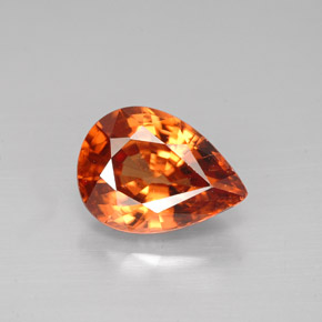 3.13 ct Orange Zircon Gemstone, Zircon Gem in Pear Facet Shape for Sale.