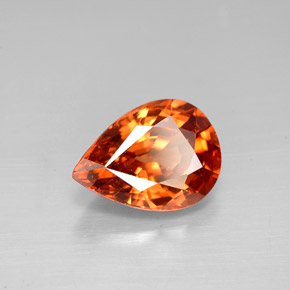 3.13 ct Orange Zircon Stone, Natural Zircon in Pear Facet Shape for Sale