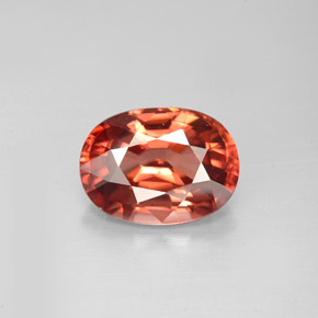 3.05 ct Orange Zircon Gemstone, Zircon Gem in Oval Facet Shape for Sale.